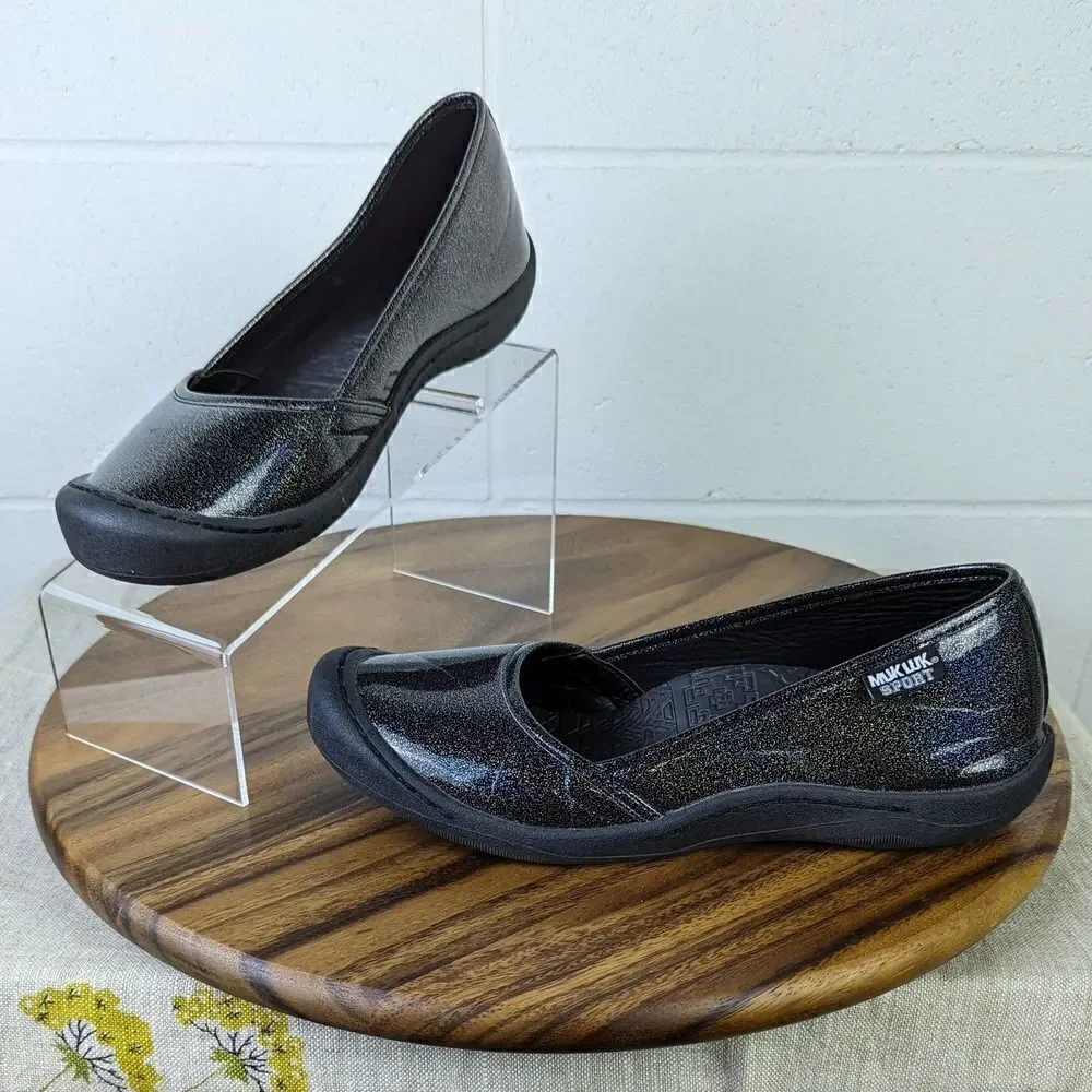 Mukluk Women's Sandy Shoes Black Sparkle Slip On Size 11